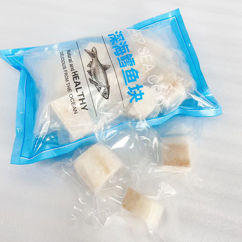 抱年鳕鱼俄罗斯深海鳕鱼真鳕鱼宝宝鳕鱼婴儿辅食去皮去刺小块独立包装 深海真鳕鱼块(宝宝装) 2000g 40块