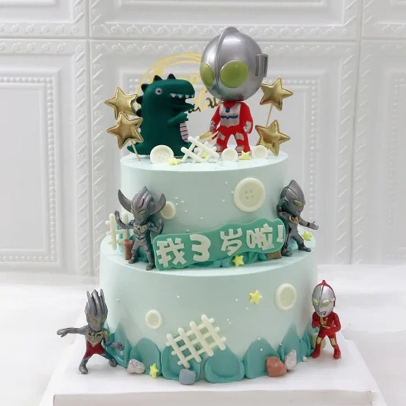 蛋糕奥特曼玩偶创意送男孩女孩蛋糕全国配送同城配送 奥特曼 j款 6寸