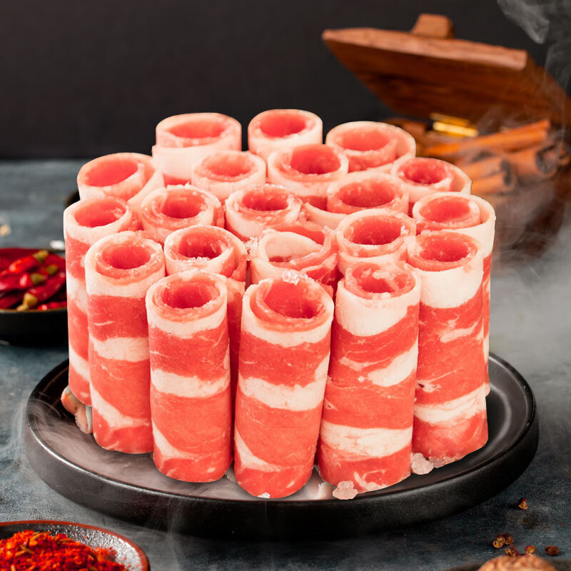 大庄园国产肥牛卷  谷饲肥牛肉片涮火锅食材 生鲜牛肉片 源头 谷饲肥牛肉卷1kg*2袋