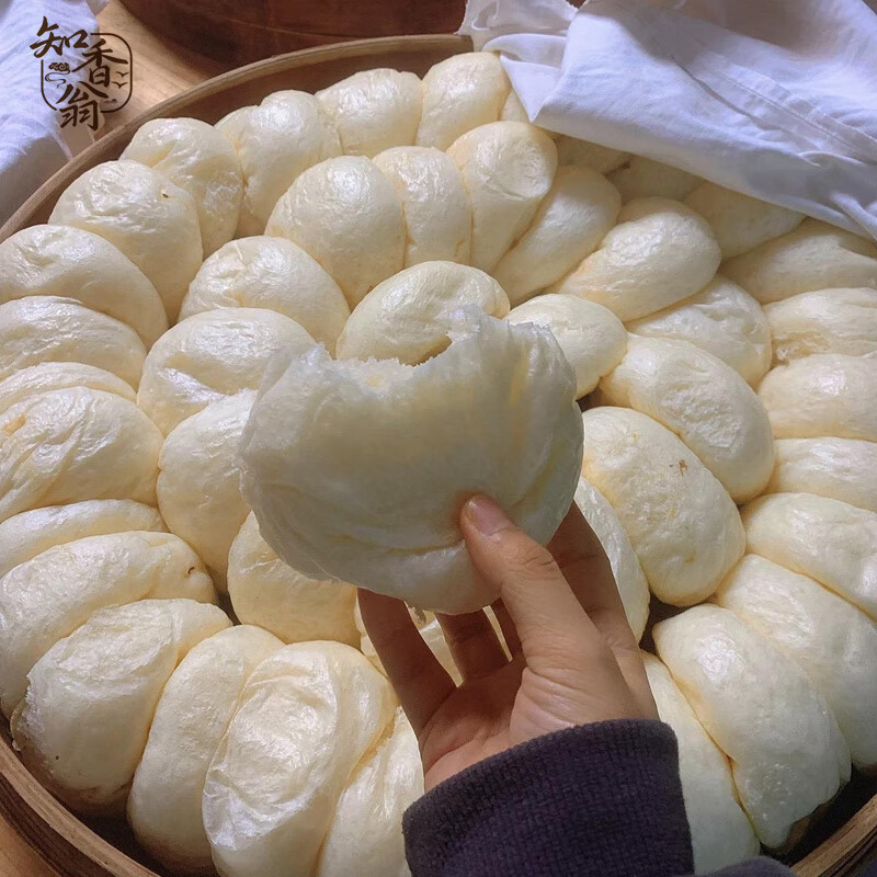 知香翁酒酿馒头龙游空气馒头白馒头手工大馒头面点儿童早餐面点速食油炸 （微甜）酒酿馒头1袋--10个装
