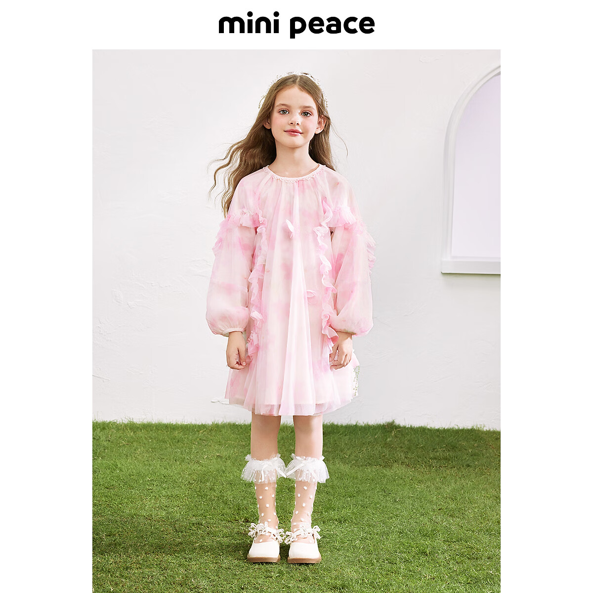 MiniPeace太平鸟童装女童连衣裙FBFAF1330 玫瑰粉 140
