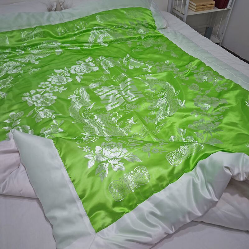 老式被面老式手缝丝绸缎棉被古典复古怀旧老棉被老式包边缎子被古