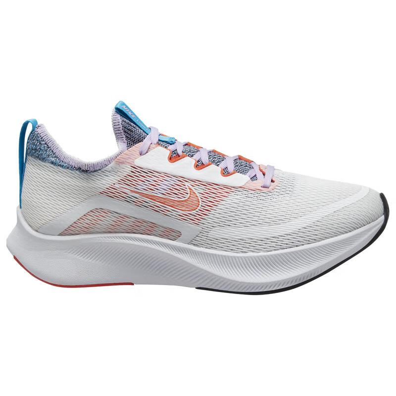 耐克（NIKE）女士跑步鞋Zoom Fly 4舒適透氣耐磨緩震抗沖擊百搭運動(dòng)鞋24新款 White/Orange/Blue 40