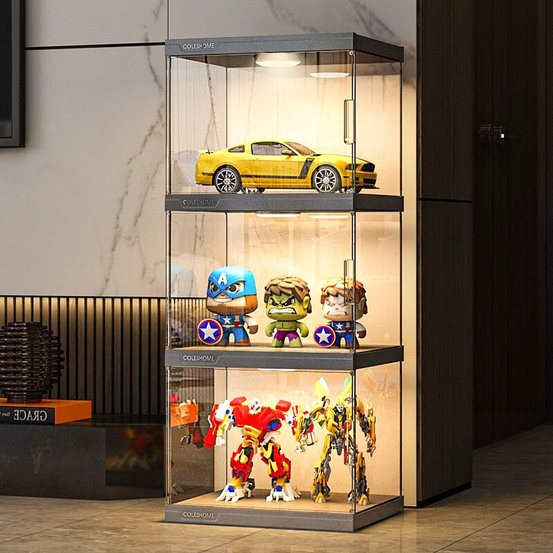 蔻丝（ColesHome）手办展示柜陈列柜零食玩具样品展示柜酒柜储物架 三代超清款3格+3个灯使用感如何?