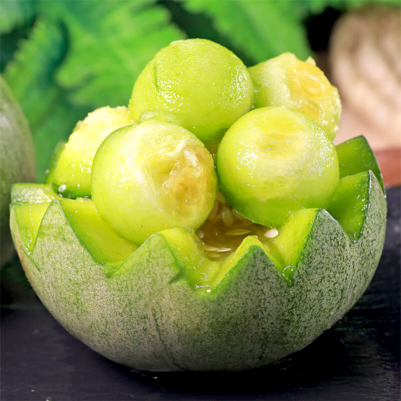 沣御园山东绿宝甜瓜 头茬香瓜绿宝石小甜瓜现摘时令脆瓜新鲜水果 4.5斤大果