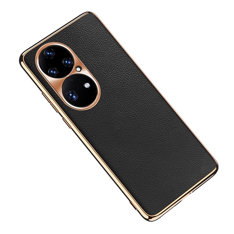 铠贝斯(kaibassce) 华为p50pro手机壳防摔真皮p50保护套电镀保时捷纹