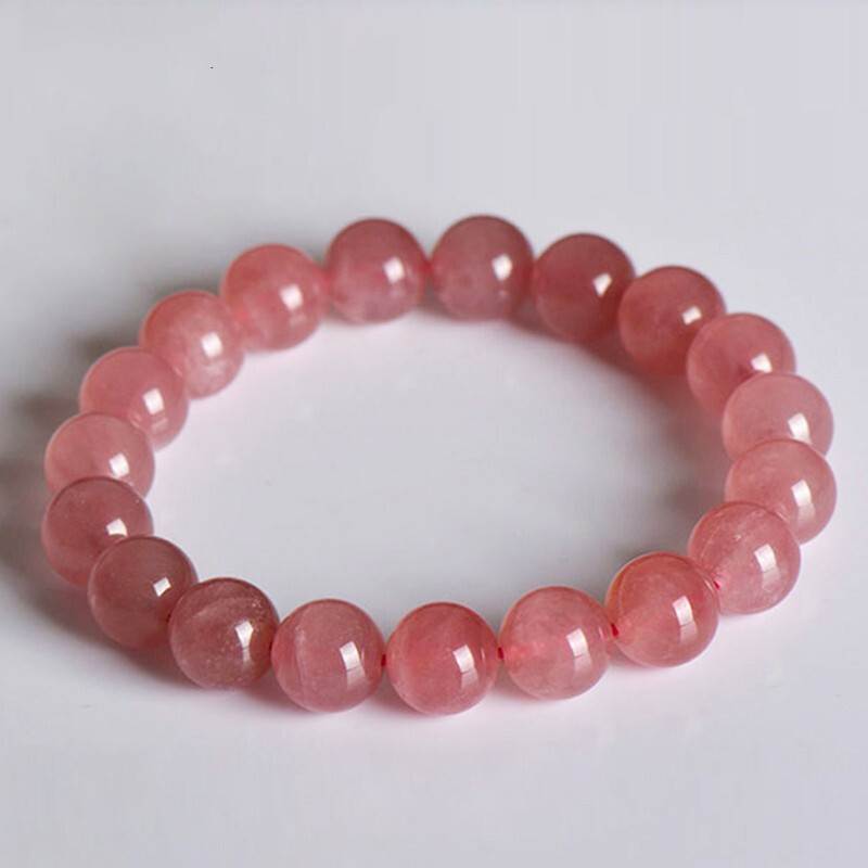 蝶灿收藏级自然粉晶女 马达加斯加果冻粉水晶手串送女友生日礼物 收藏