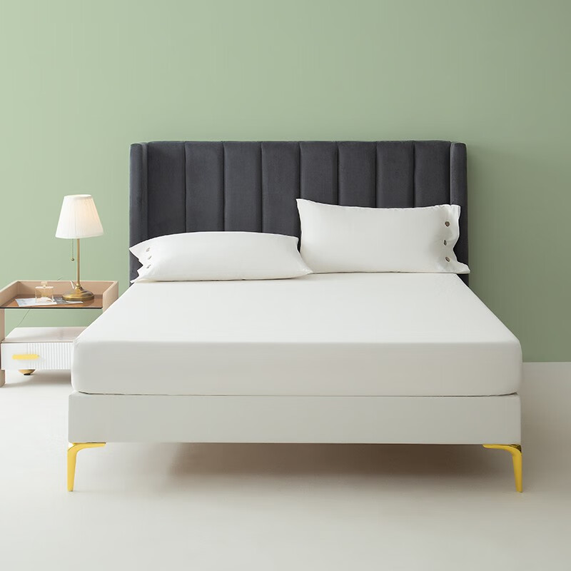 雅色白色床单纯棉 酒店长绒棉纯白色床单 全棉白色床单床罩 纯白贡缎【万豪同款】床笠 100支 【单品床笠】 180cm*200cm