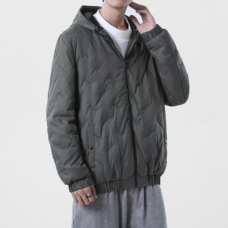 以纯反季羽绒服2022年秋冬季新款轻薄潮流时尚服男短款50%白鸭绒外套
