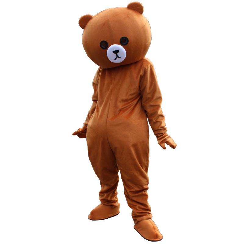 网红熊抖音熊布朗熊同款套装卡通人偶服装行走发传单玩偶服装 爱心
