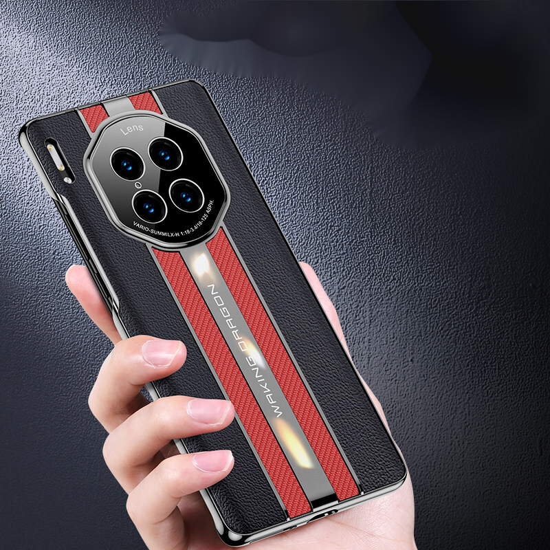 陆魅 华为mate30epro手机壳mate30保护套真皮秒变保时捷镜头全包边