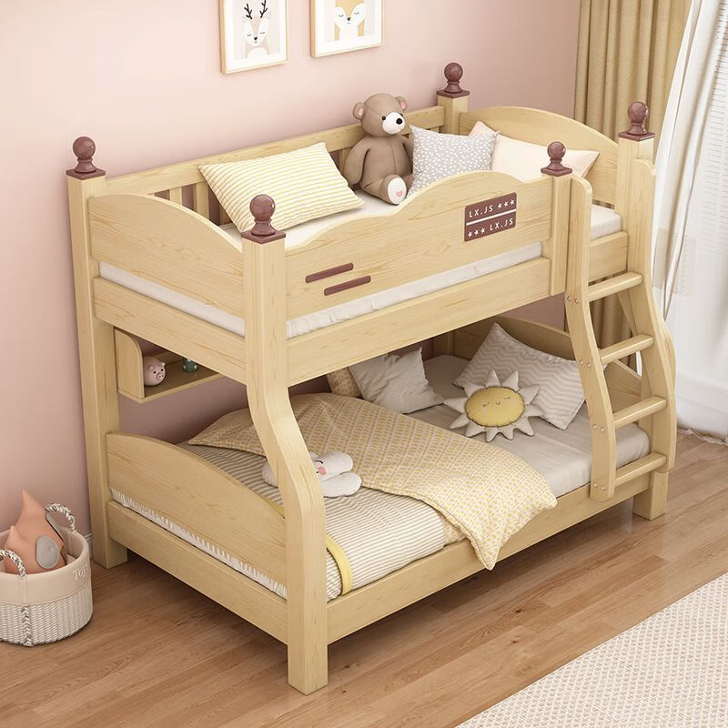 九策实木上下床双层床小户型架子上下铺双人两层木床高低儿童床 原木
