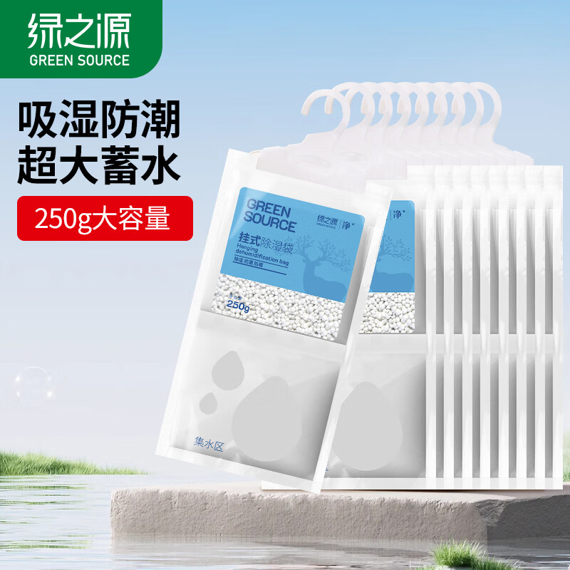 绿之源可挂式除湿袋大容量衣柜宿舍床上被子除湿剂干燥剂吸湿包 可挂式除湿袋250g10袋