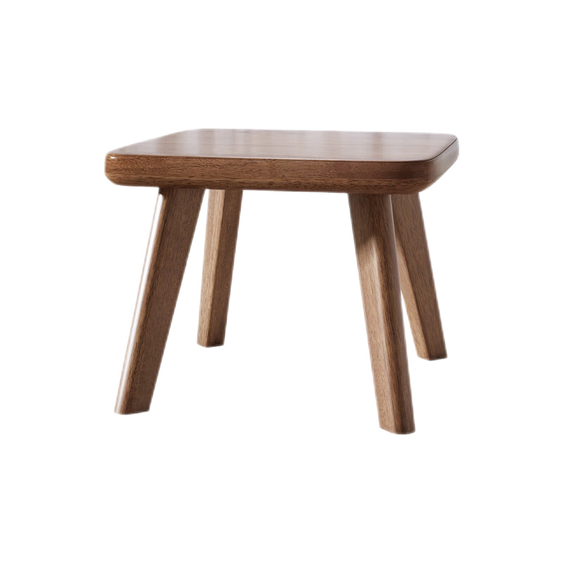 优卡吉 胡桃木实木小凳子客厅家用小板凳换鞋凳方凳小圆凳现代简约矮凳小凳子 DZ-101 胡桃木实木小凳子2张