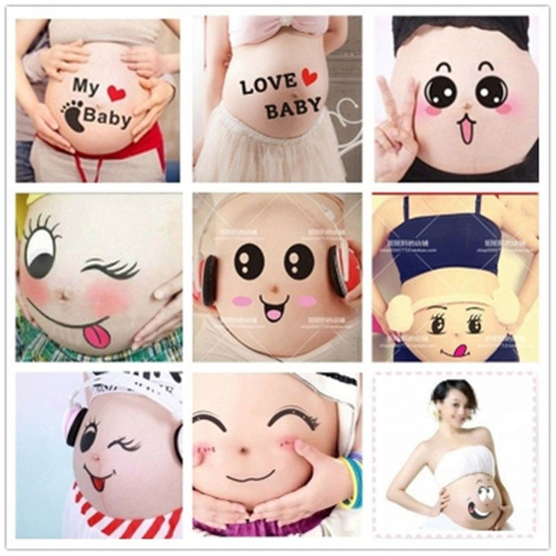 孕妇照肚皮贴纸肚皮彩绘影楼孕妇写真肚皮贴大肚照肚皮画肚子贴纸 17