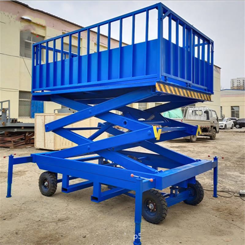李绅3吨移动剪叉式卸猪台液压 装猪升降机 上下转猪车 固定装卸货平台