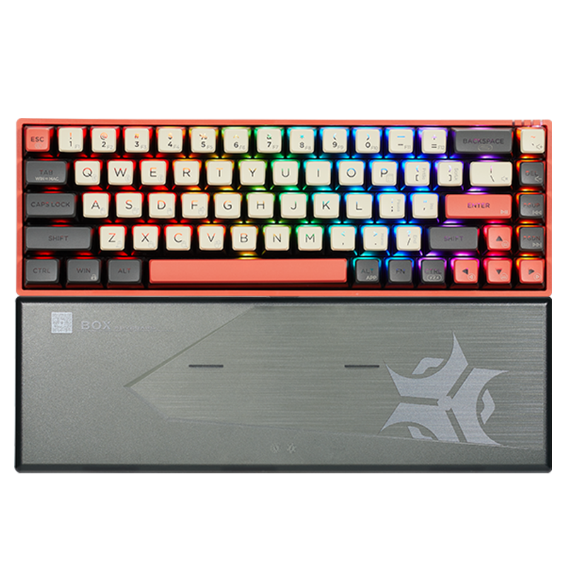 黑峽谷（Hyeku） BOX機(jī)械鍵盤無線三模游戲鍵盤客制化熱插拔凱華BOX軸RGB68鍵PBT鍵帽 初代號(hào)-流沙金軸