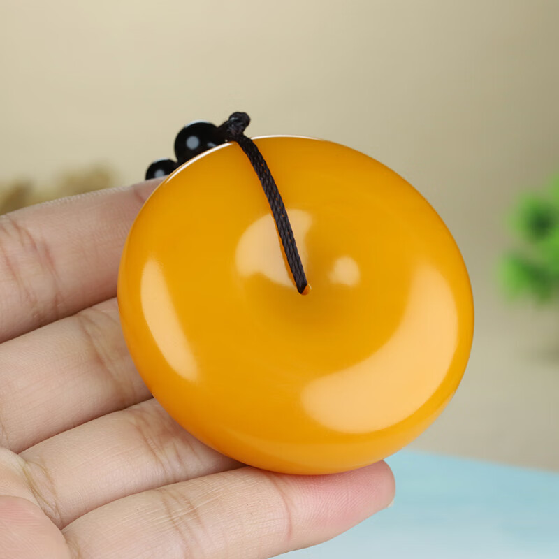 xcl新疆玉平安扣吊坠 黄龙玉大号平安扣 把件挂件玉牌玉坠男士腰挂 坠