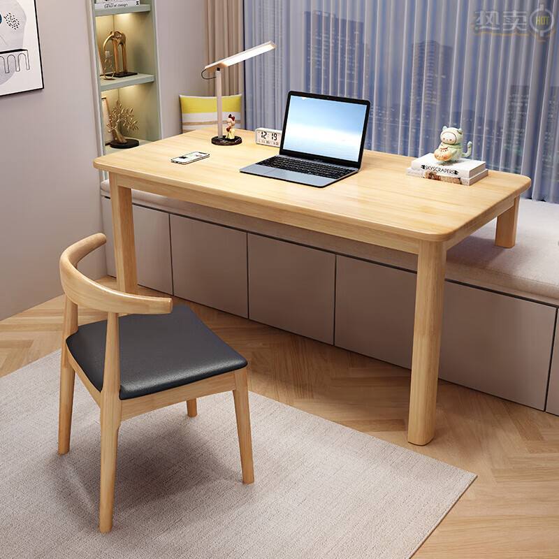 乐俏云众恩实木飘窗书桌工作台阳台改造笔记本电脑桌长短腿高低脚定制