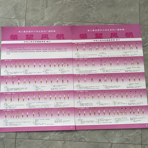 子木雅居第九套广播体操挂图 第三套广播体操挂图 七彩阳光 希望风帆