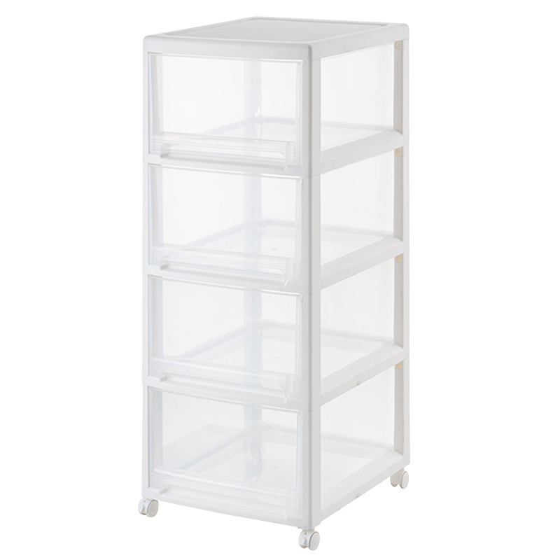 好尔收纳柜抽屉式塑料家用玩具零食收纳箱子多层多功能夹缝储物柜衣服整理架 小号茶色3层