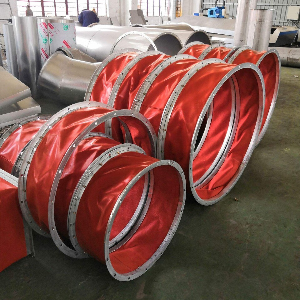 防震软接头空调排烟消防风管软连接 圆形内径150mm(2头含法兰)l200m