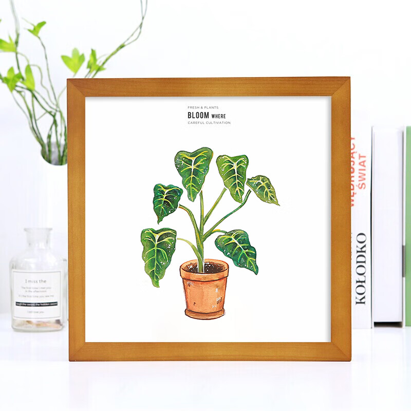 画框国画外框装裱十字绣书法字画宣纸挂墙实木相框定制框架 胡桃色