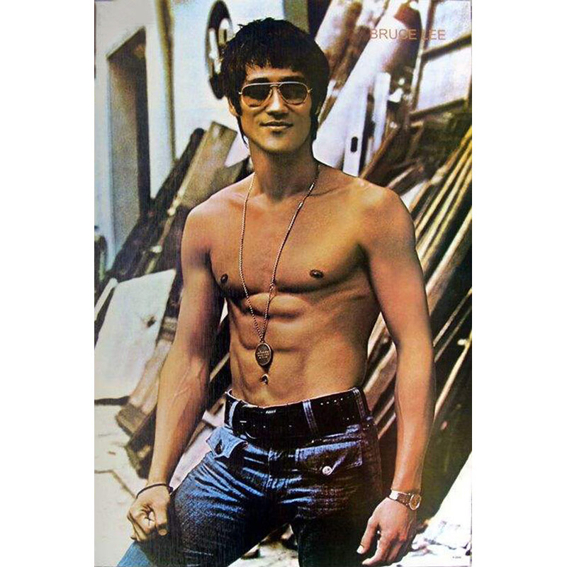 妙普乐李小龙海报 李小龙海报单幅电视肌肉男健身武术功夫房间宿舍