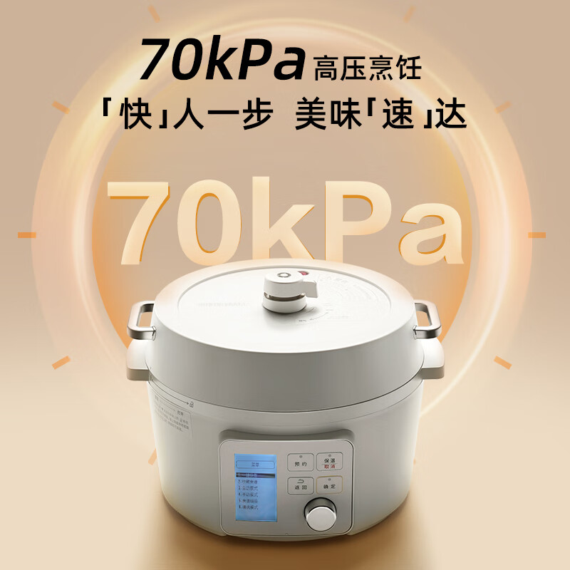 爱丽思(IRIS) 爱丽思电压力锅家用高压锅电饭煲火锅智能多功能电饭锅IRIS大容量 2.2L白色【点阵屏】 2.2L