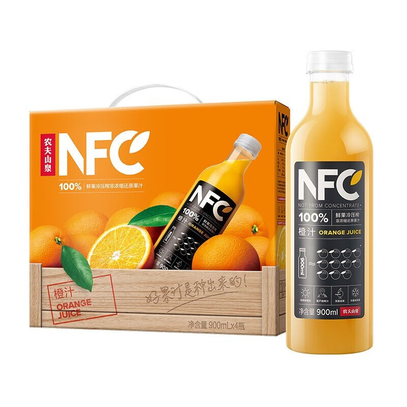 ũ��ɽȪ  NFC��֭����   900ml*4ƿ ������5.3