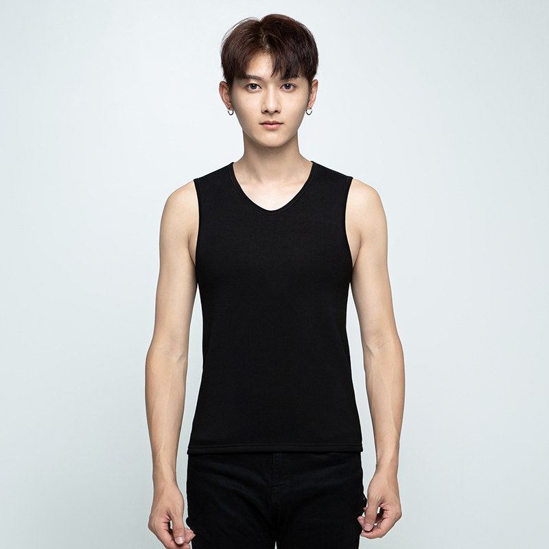 欧凡迪德绒背心男37度恒温自无痕保暖背心男加绒加厚冬季上衣紧身打底