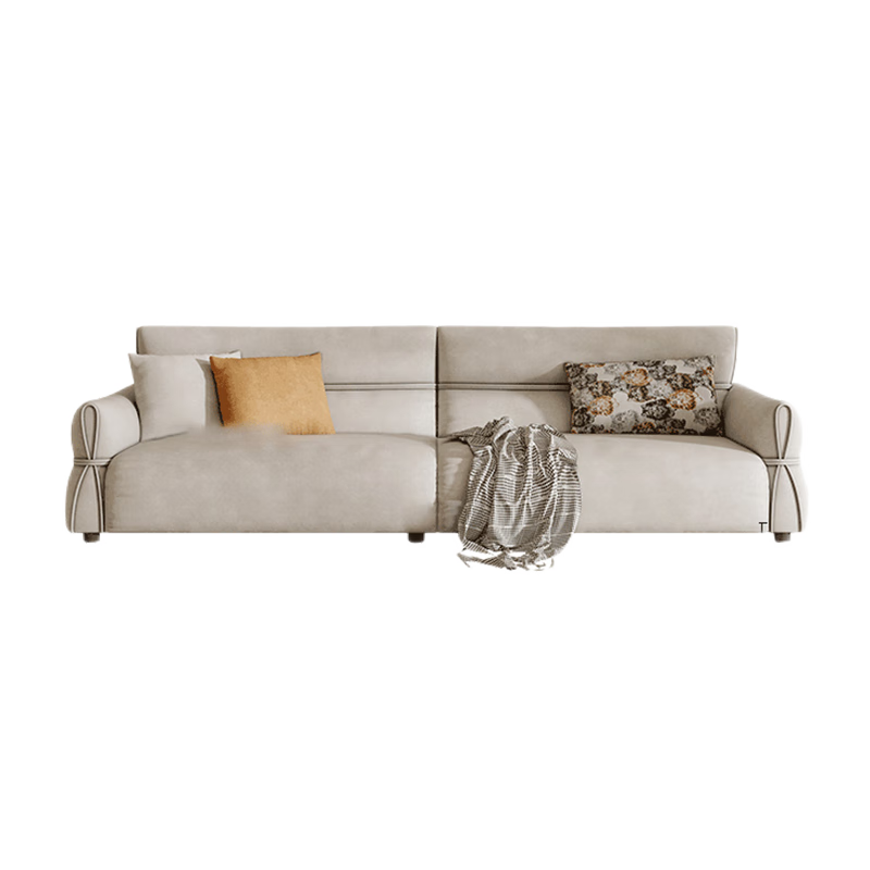 【七夕礼遇季】简奢表情 北欧侘寂风布艺沙发客厅小户型简约现代科技绒布奶油风沙发组合 单人位【1.1米】 海绵版坐垫+三防科技布