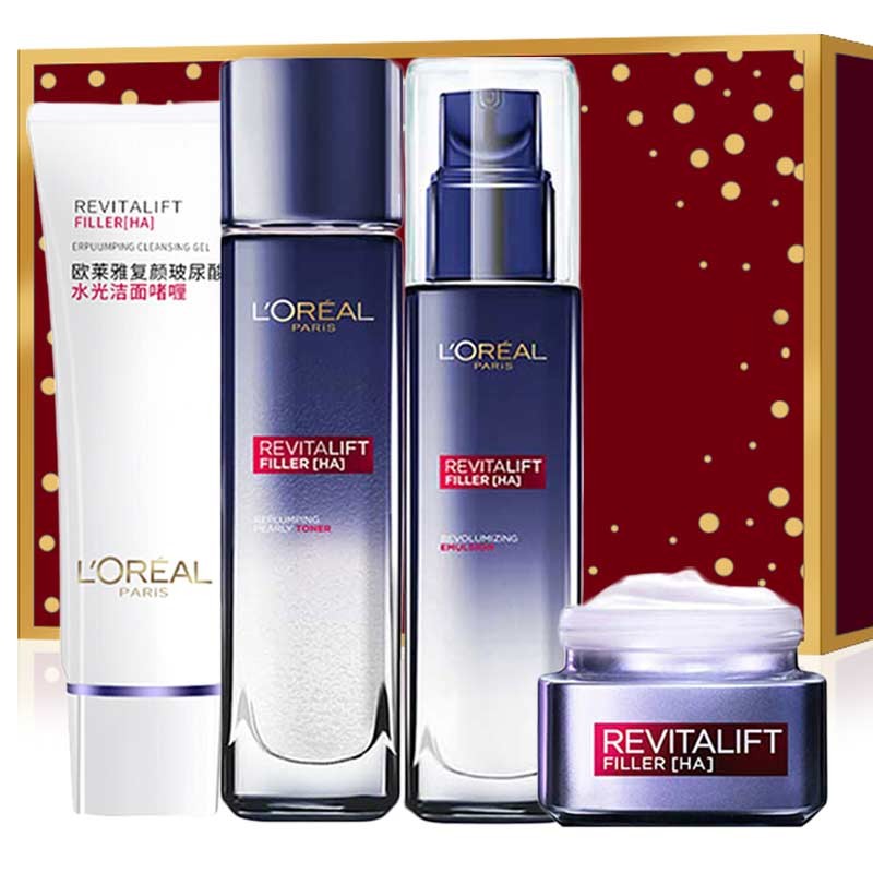 欧莱雅(loreal)女士护肤化妆品礼盒套装补水保湿提拉紧致 玻尿酸礼盒