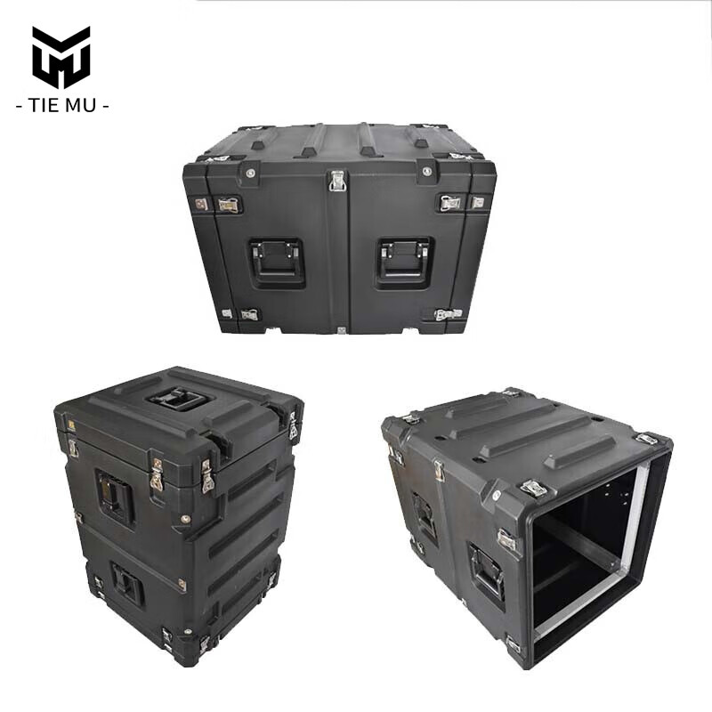铁穆 减震机架箱滚塑箱航空箱移动机箱工业存储防护箱 10u