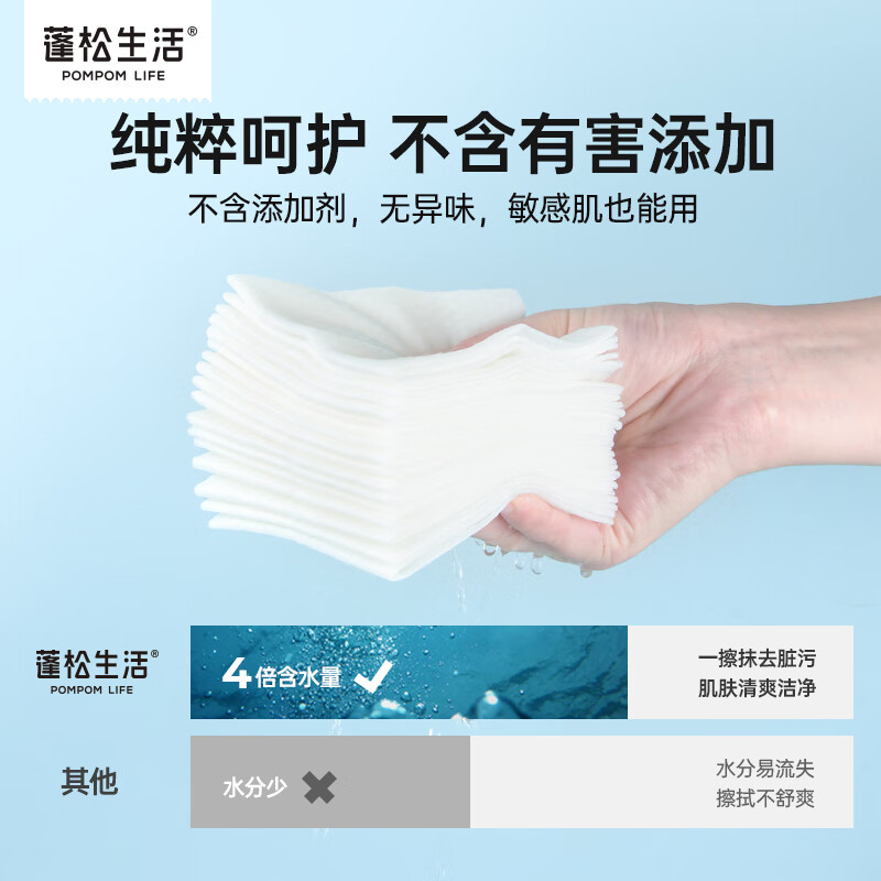 蓬松生活产妇日常护理湿巾家用大包婴儿擦屁屁专用湿纸巾儿童清洁母婴用品 【加大加厚款】便携湿巾10抽/包*20包