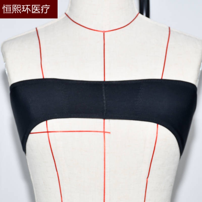 隆胸手术后假体固定塑形定型束乳带内衣聚拢胸托束胸衣绷带 黑色 s