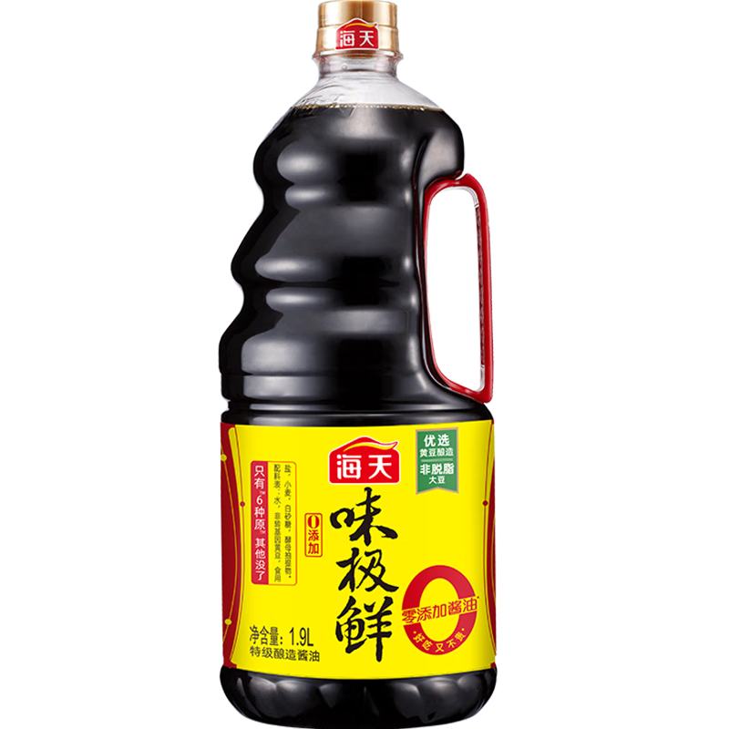 海天 生抽酱油 0添加调味品【特级酱油 味极鲜系列】1.9L 点蘸凉拌 
