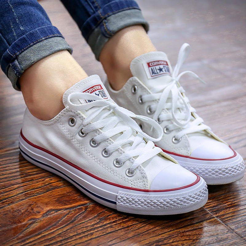 复古低帮休闲鞋板鞋运动鞋情侣帆布鞋 101000/白色低帮/jennie同款