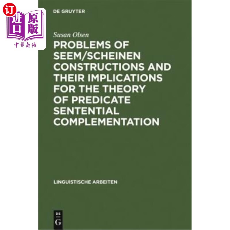 海外直订problems of seem/scheinen constructions and their
