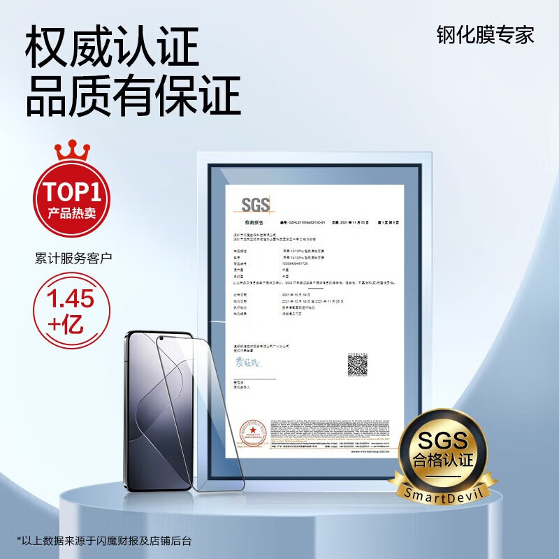 闪魔【严选直发】 小米14钢化膜 XM14系列高清全玻璃防爆防指纹防摔手感顺滑手机保护膜 【全屏|抗蓝光防爆抗指纹】2片+神器 贴坏包赔 真机开模