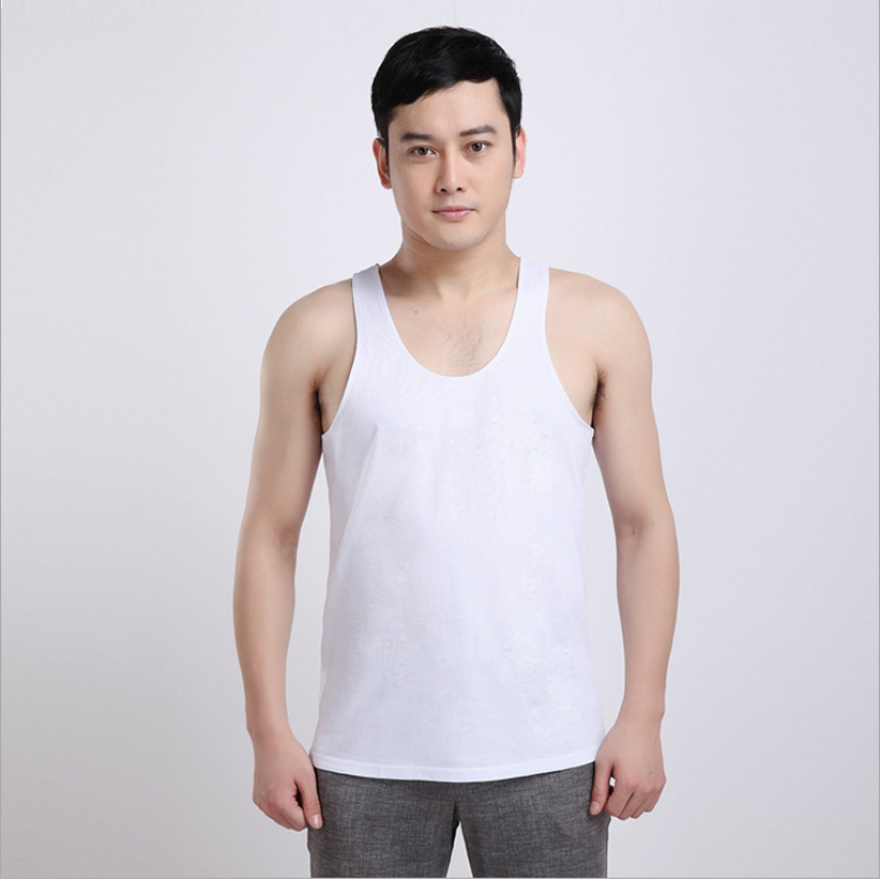 人背心男爸爸内衣纯棉老人宽松夏季t恤薄款短袖汗衫 2件无袖背心男