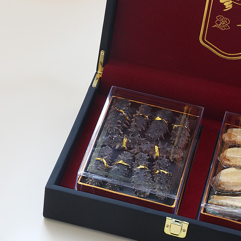 【高端礼盒】舌馋鲜  海参鲍鱼礼盒大连海鲜礼盒海鲜年货大礼包 海参10只+鲍鱼8只【黑金礼盒】