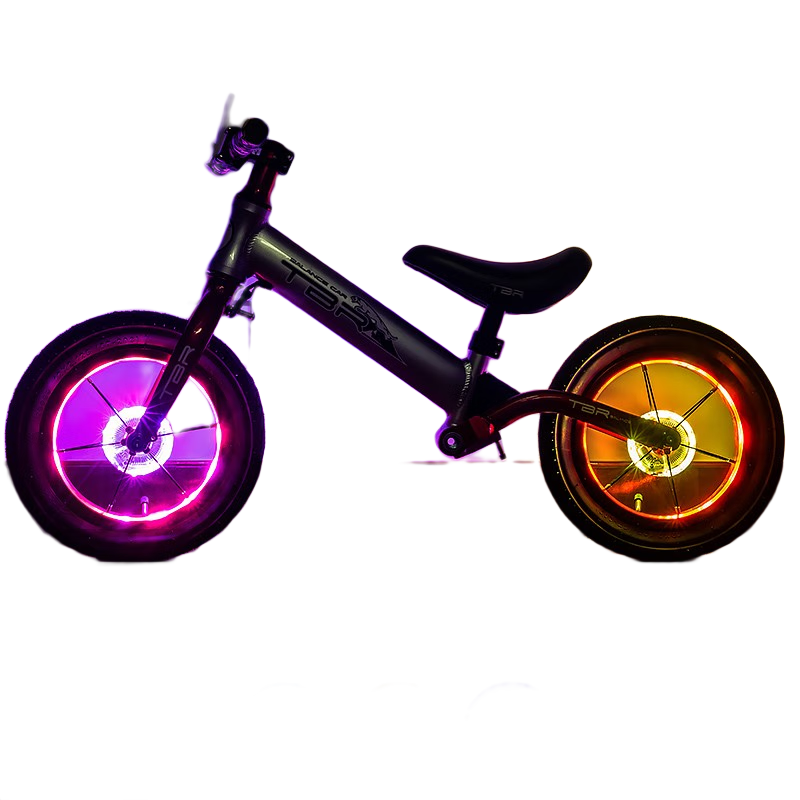 儿童平衡车灯花鼓灯遥控风火轮夜间警示轮毂车轮灯USB充电装饰自行车配件 炫彩花鼓灯单个装【7种颜色】