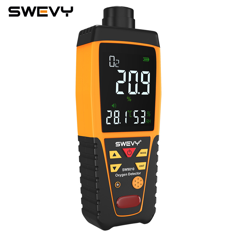 速为(suwei)氧气检测仪sw-9810气体c02浓度测量仪便携式测氧仪 锂电