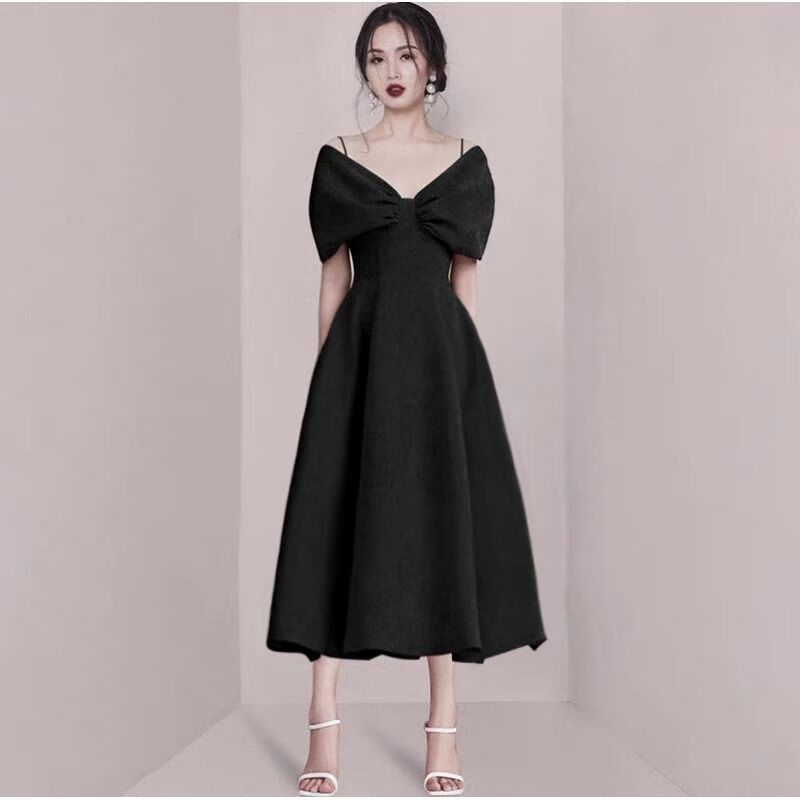 龙玪晚礼服女2024新款高端气质黑色2022宴会年会生日派对显瘦敬酒小礼