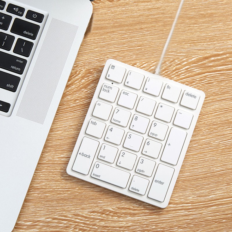 魔蛋（magicforce）数字小键盘 有线键盘电脑办公外接小键盘 兼容mac 银行证券小键盘 26键白色