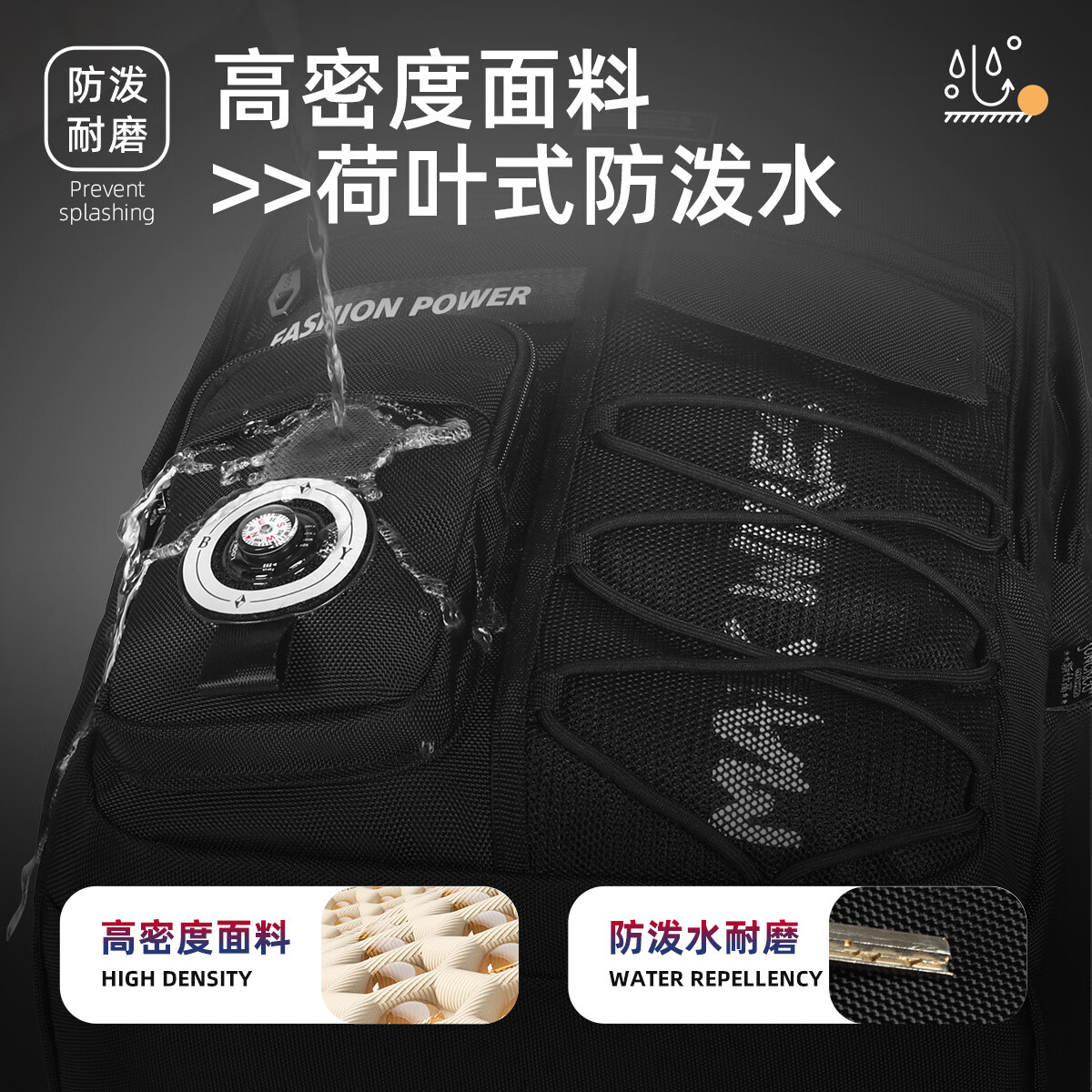 新仕高（SUNCISCO）书包初高中生背包男大容量大学生双肩包防泼水 可放15.6英寸电脑 DB96685黑色 适合155-185CM