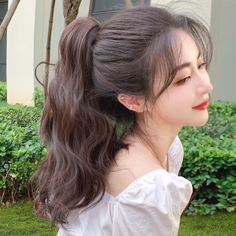 唐妮 假发女云朵烫短马尾网红高马尾梨花卷假马尾自然抓夹卷发辫子lmj