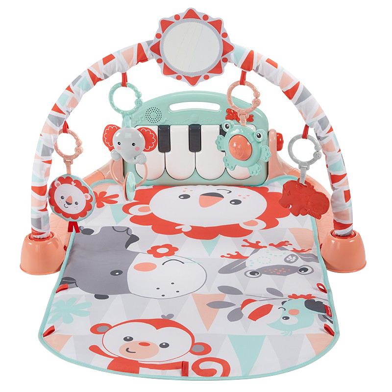 費(fèi)雪嬰幼兒搖椅寶寶健身器架新生兒禮盒兒童玩具腳踏鋼琴健身器鋼琴 腳踏鋼琴健身架（薄荷綠）GDL83