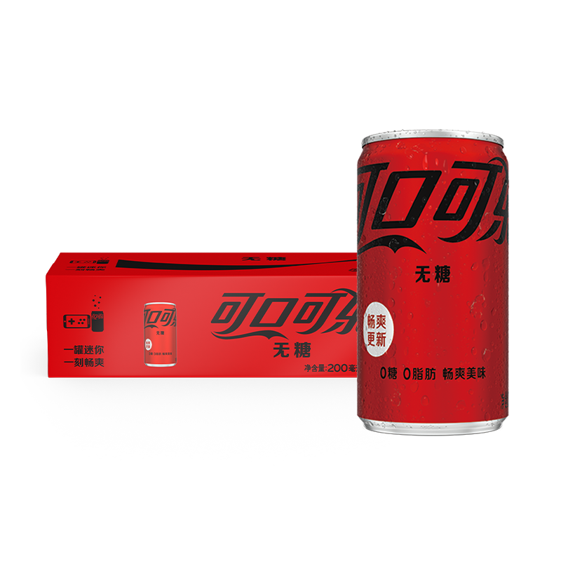 京东特价：Coca-Cola 可口可乐 零度无糖碳酸饮料 200ml*12/组＊2件